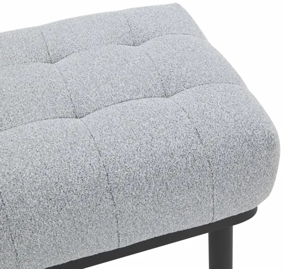 Olivia Grey Boucle Bench