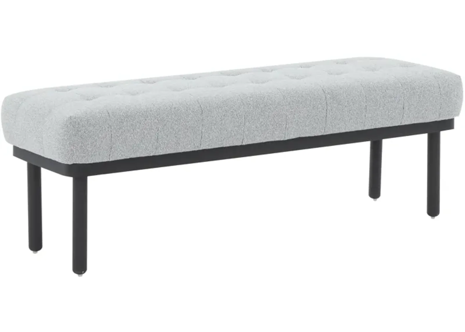 Olivia Grey Boucle Bench