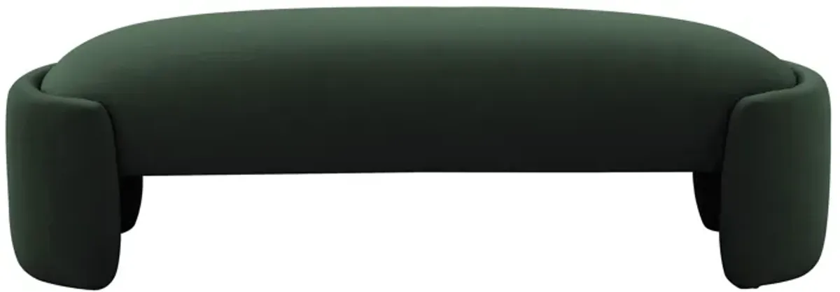 Toledo Forest Green Velvet Bench
