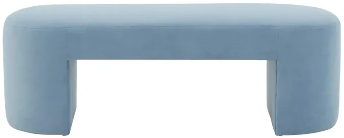 Elena Light Blue Velvet Bench