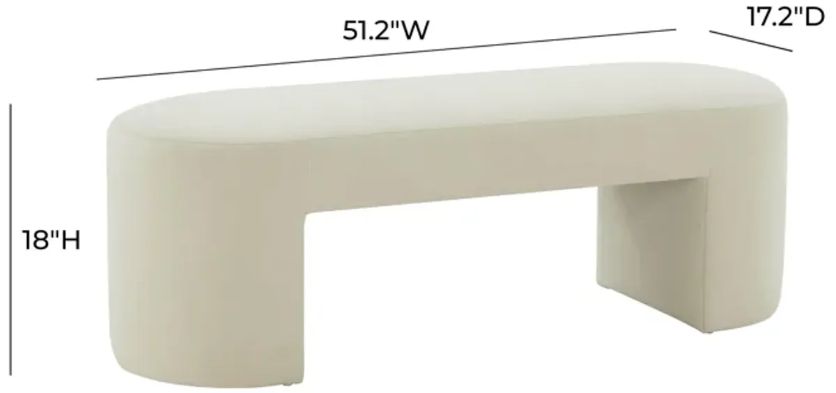 Elena Cream Velvet Bench