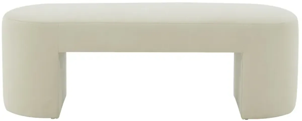 Elena Cream Velvet Bench