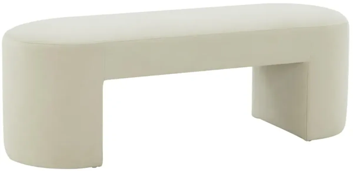 Elena Cream Velvet Bench