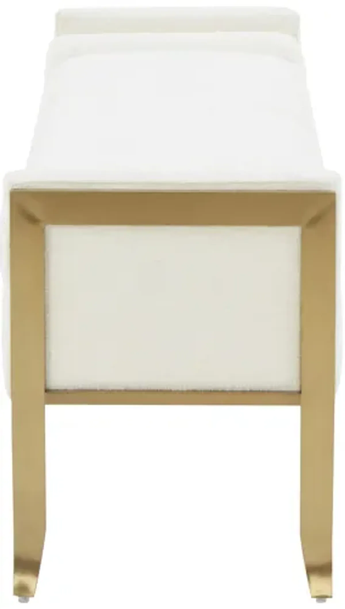 Ines Cream Textured Velvet Bench