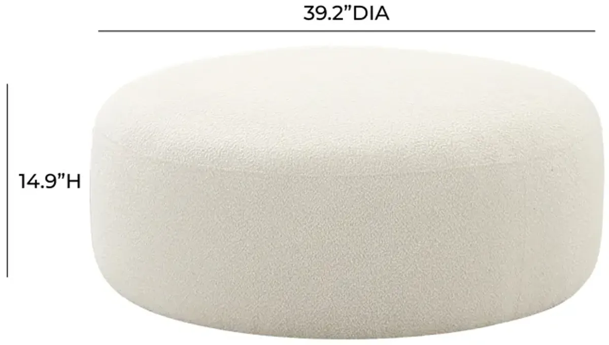 Broohah Cream Boucle Ottoman