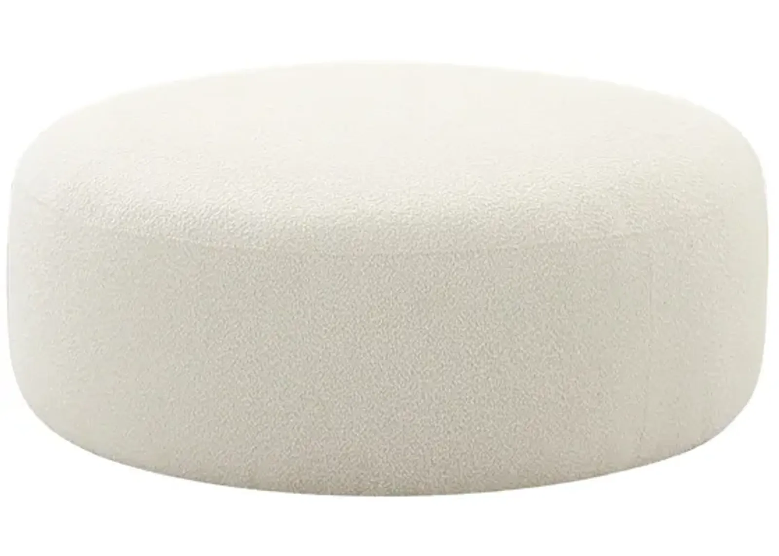 Broohah Cream Boucle Ottoman