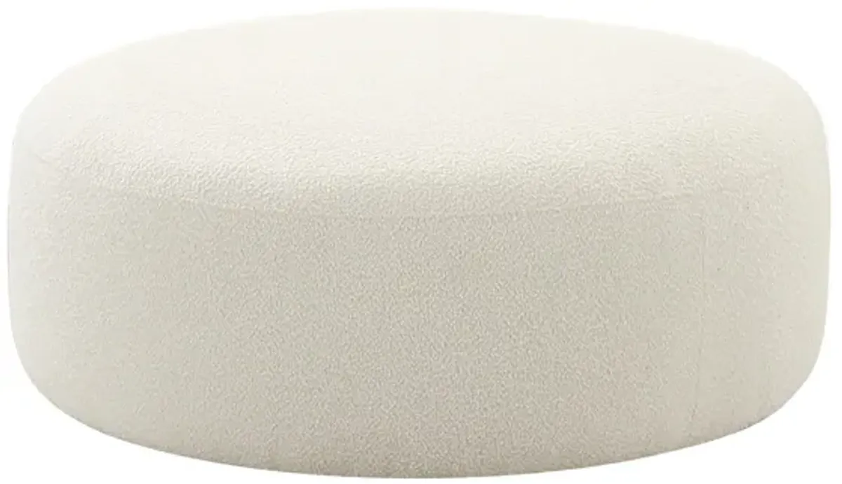 Broohah Cream Boucle Ottoman