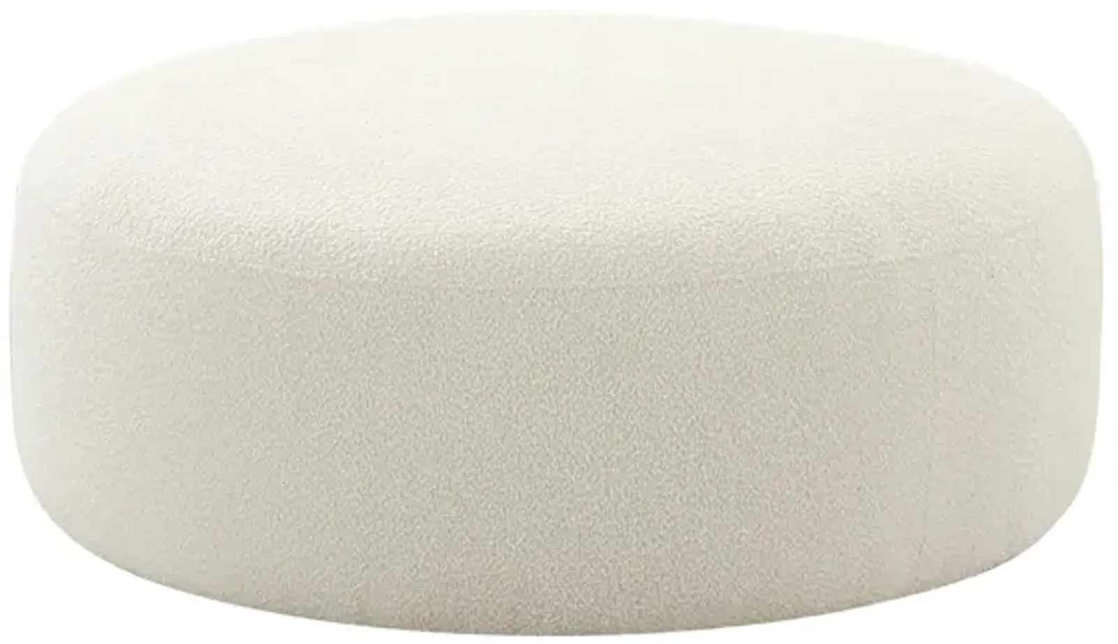 Broohah Cream Boucle Ottoman