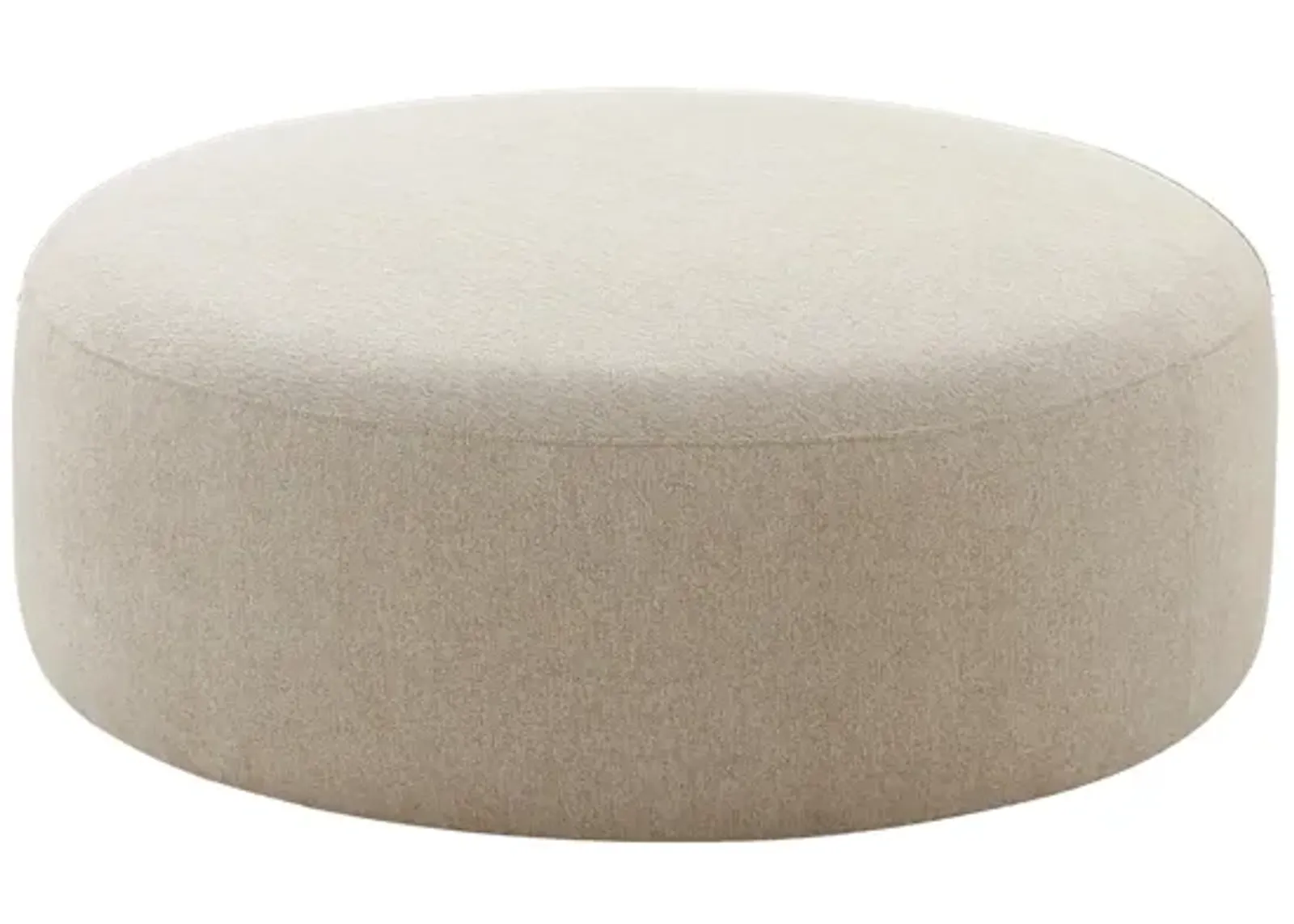 Broohah Beige Linen Ottoman