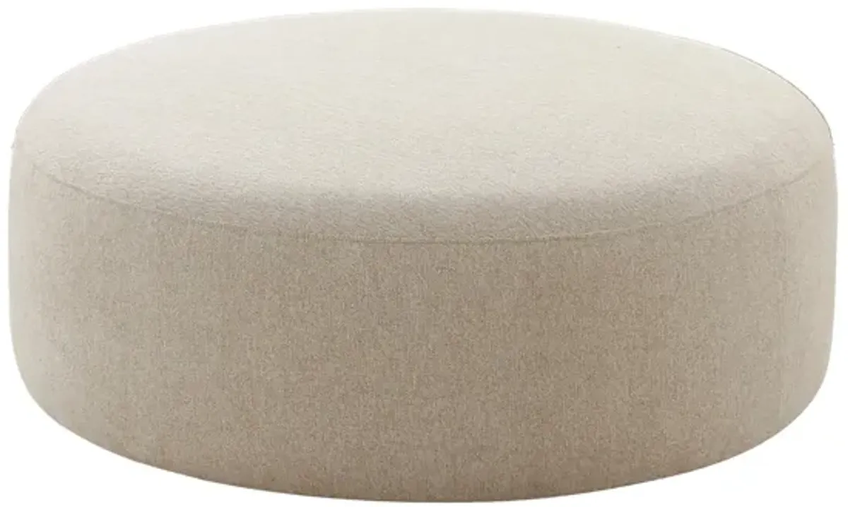 Broohah Beige Linen Ottoman