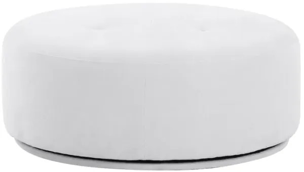 Fickle Grey Velvet Swivel Ottoman