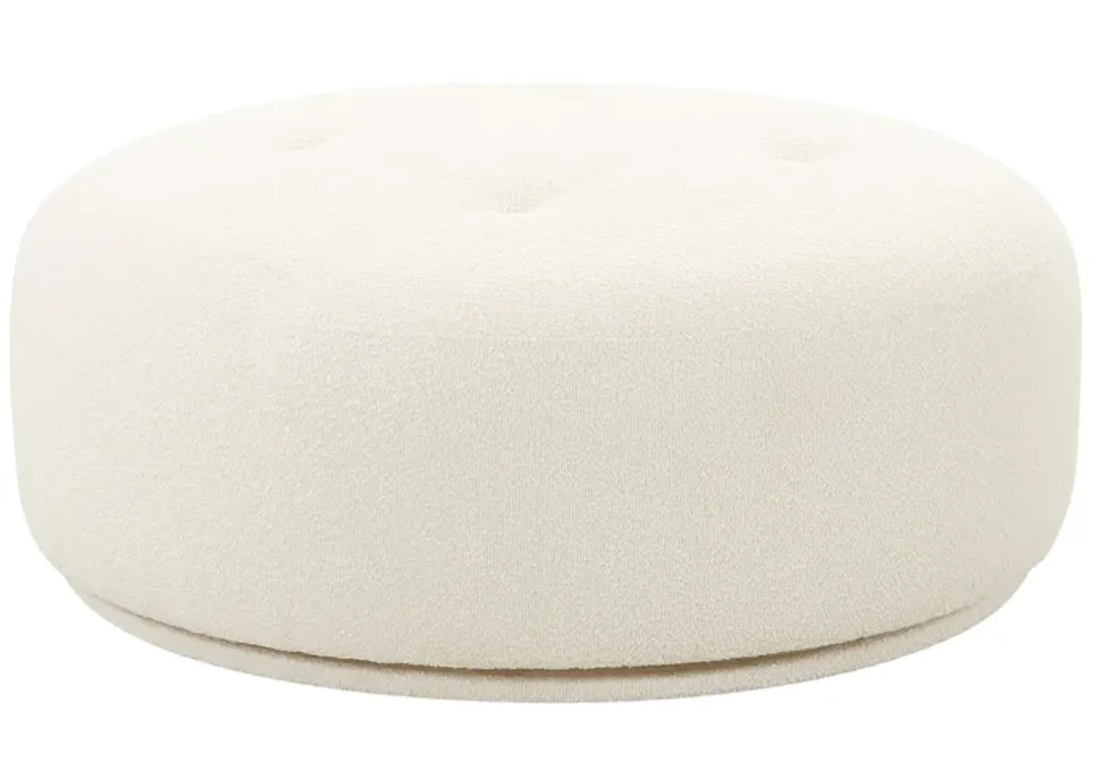 Fickle Cream Boucle Swivel Ottoman