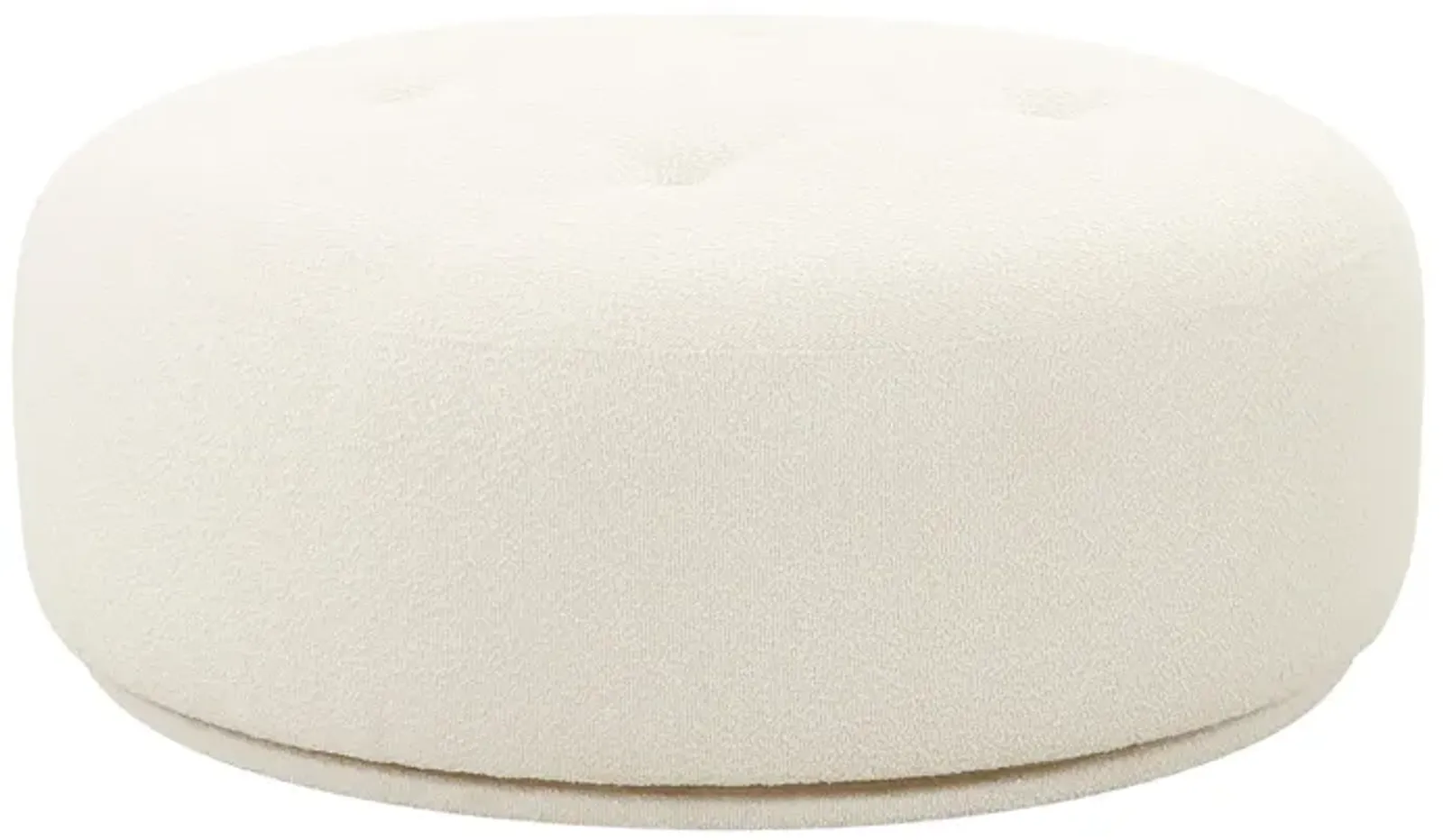 Fickle Cream Boucle Swivel Ottoman