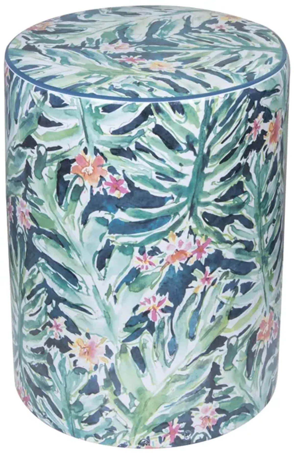 Taurus Ceramic Stool in Garden Print