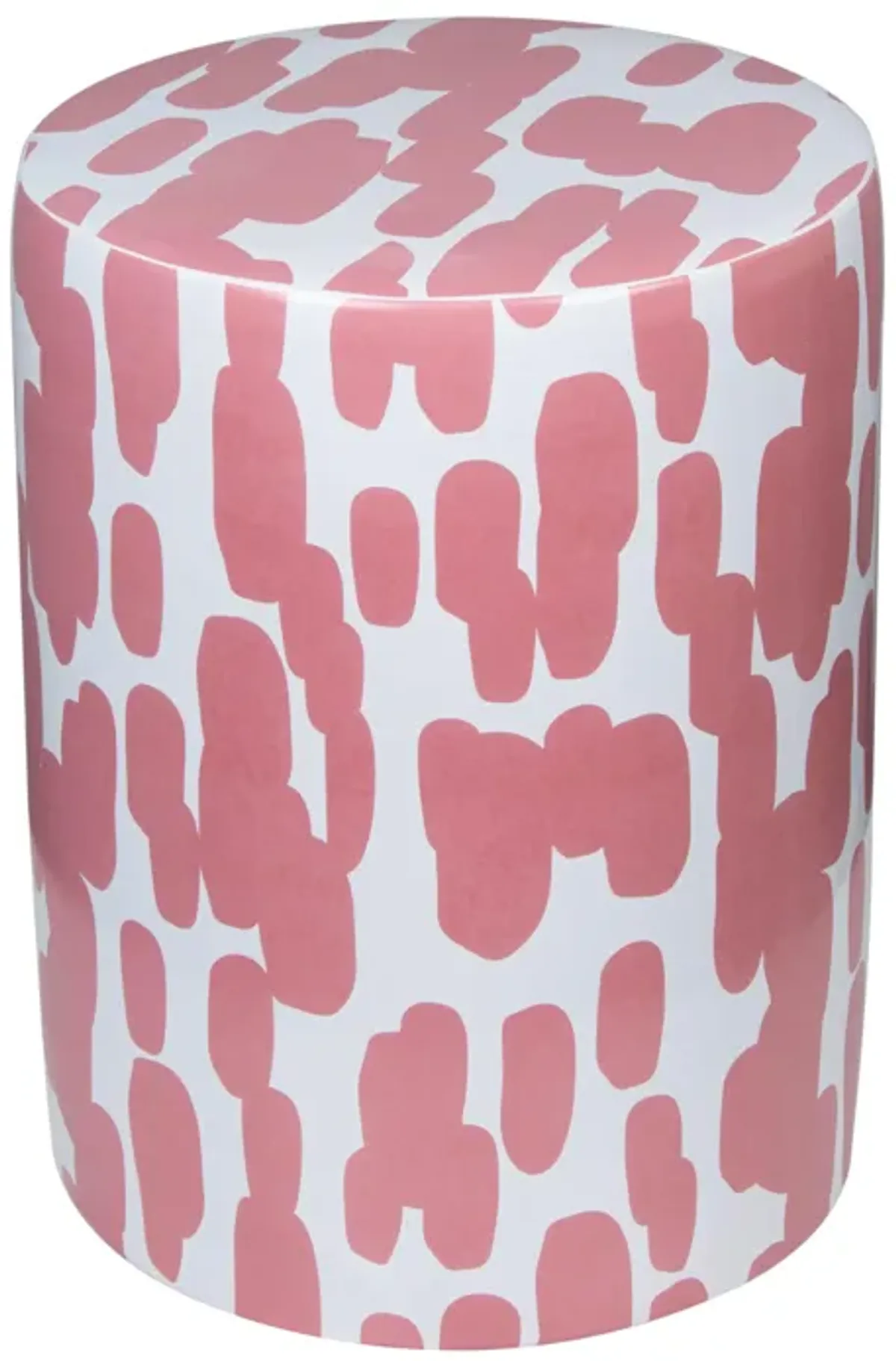 Taurus Ceramic Stool in Pink Strokes Print