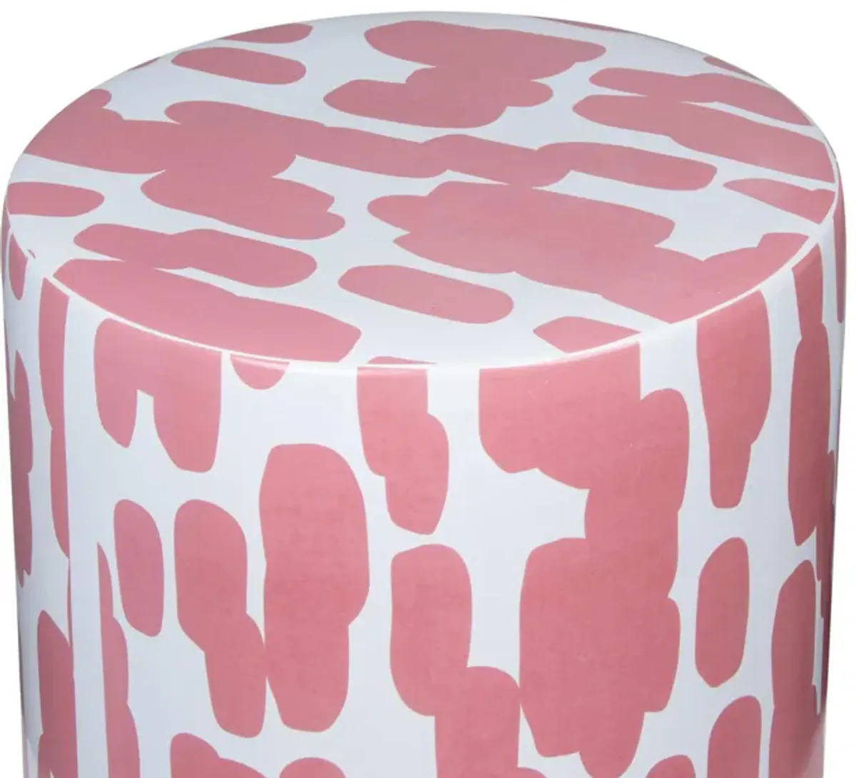 Taurus Ceramic Stool in Pink Strokes Print