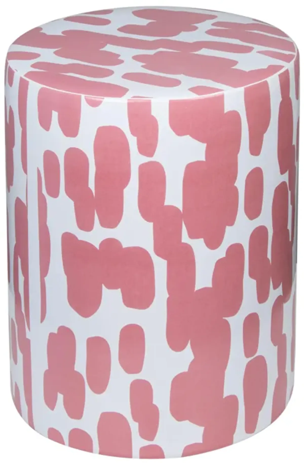 Taurus Ceramic Stool in Pink Strokes Print