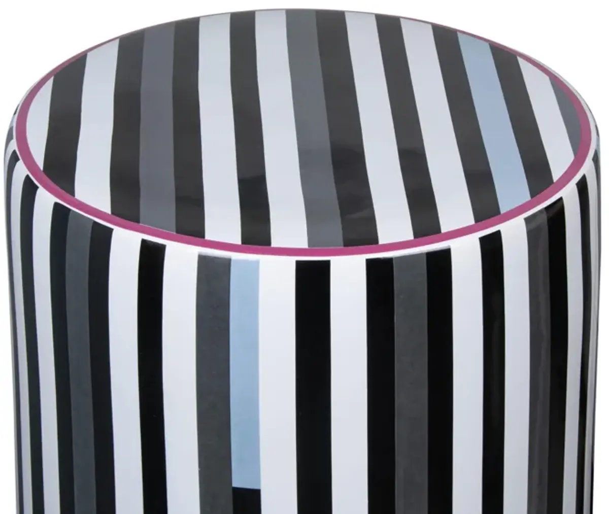 Taurus Ceramic Stool in Modern Stripes Print