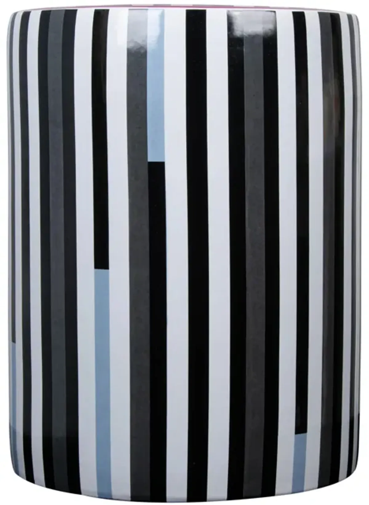 Taurus Ceramic Stool in Modern Stripes Print