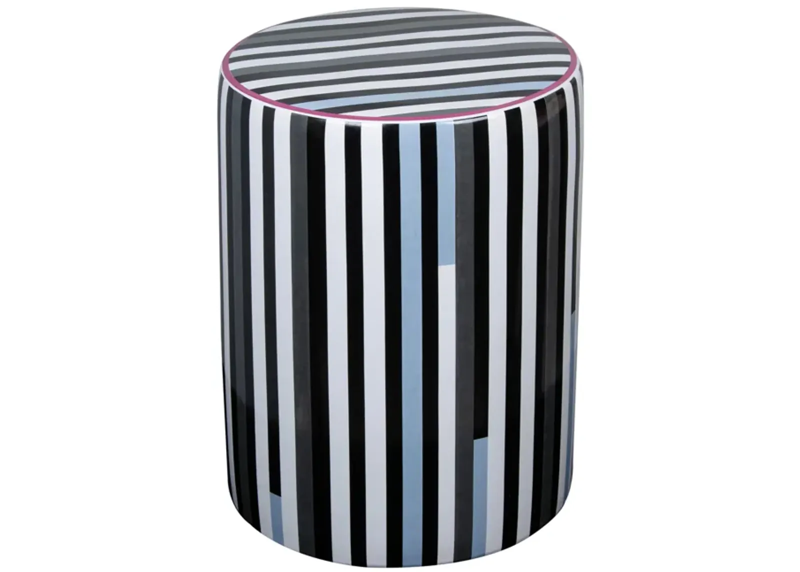 Taurus Ceramic Stool in Modern Stripes Print