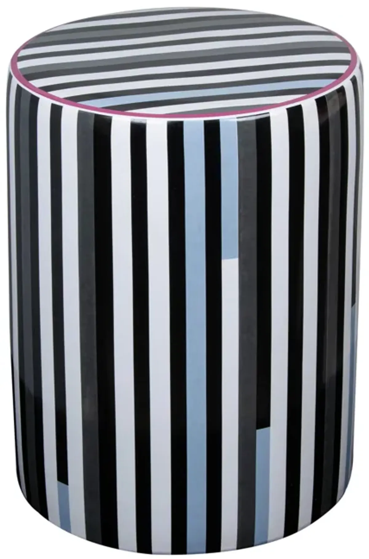 Taurus Ceramic Stool in Modern Stripes Print