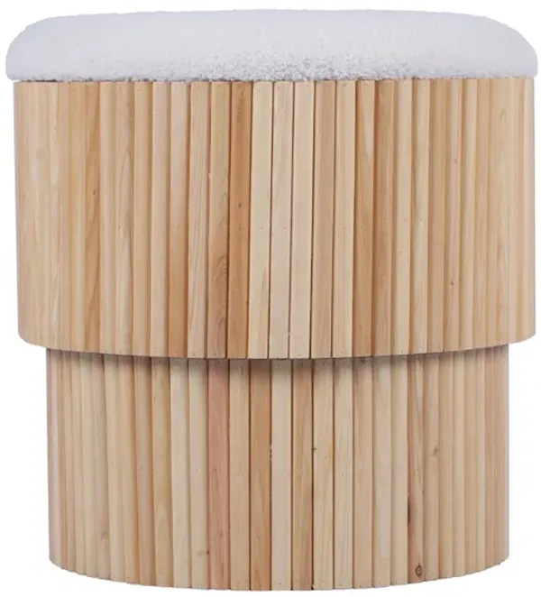 Sagano White Tiered Storage Ottoman