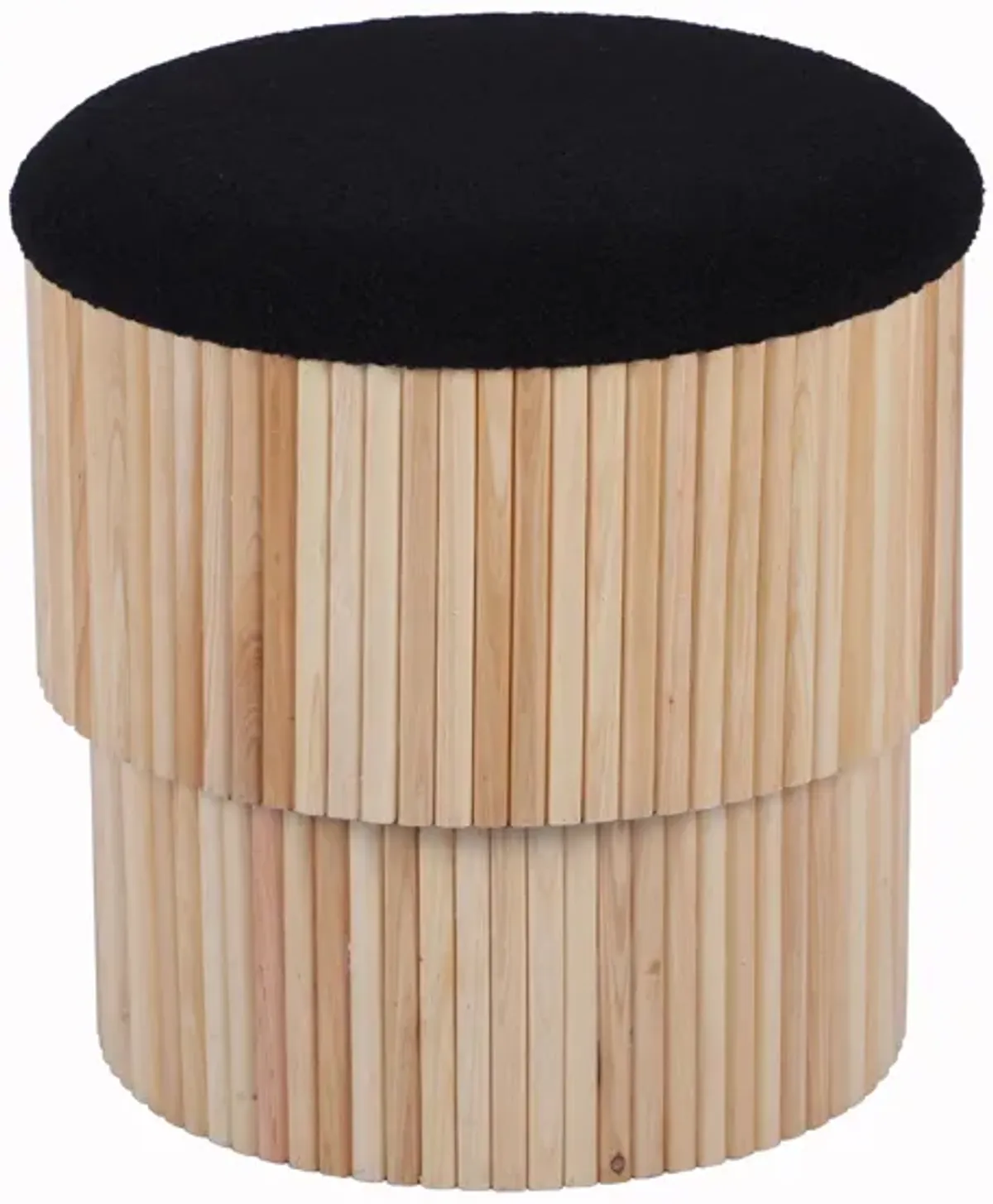 Sagano Black Tiered Storage Ottoman