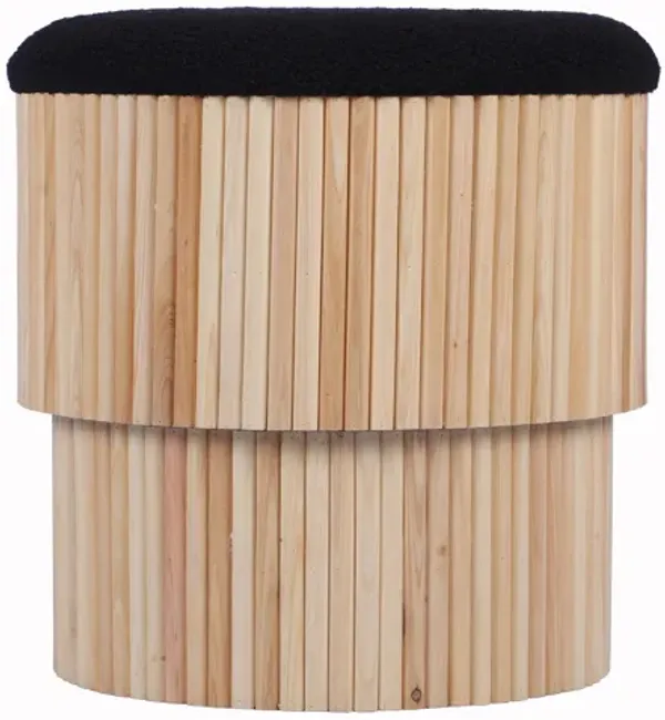 Sagano Black Tiered Storage Ottoman