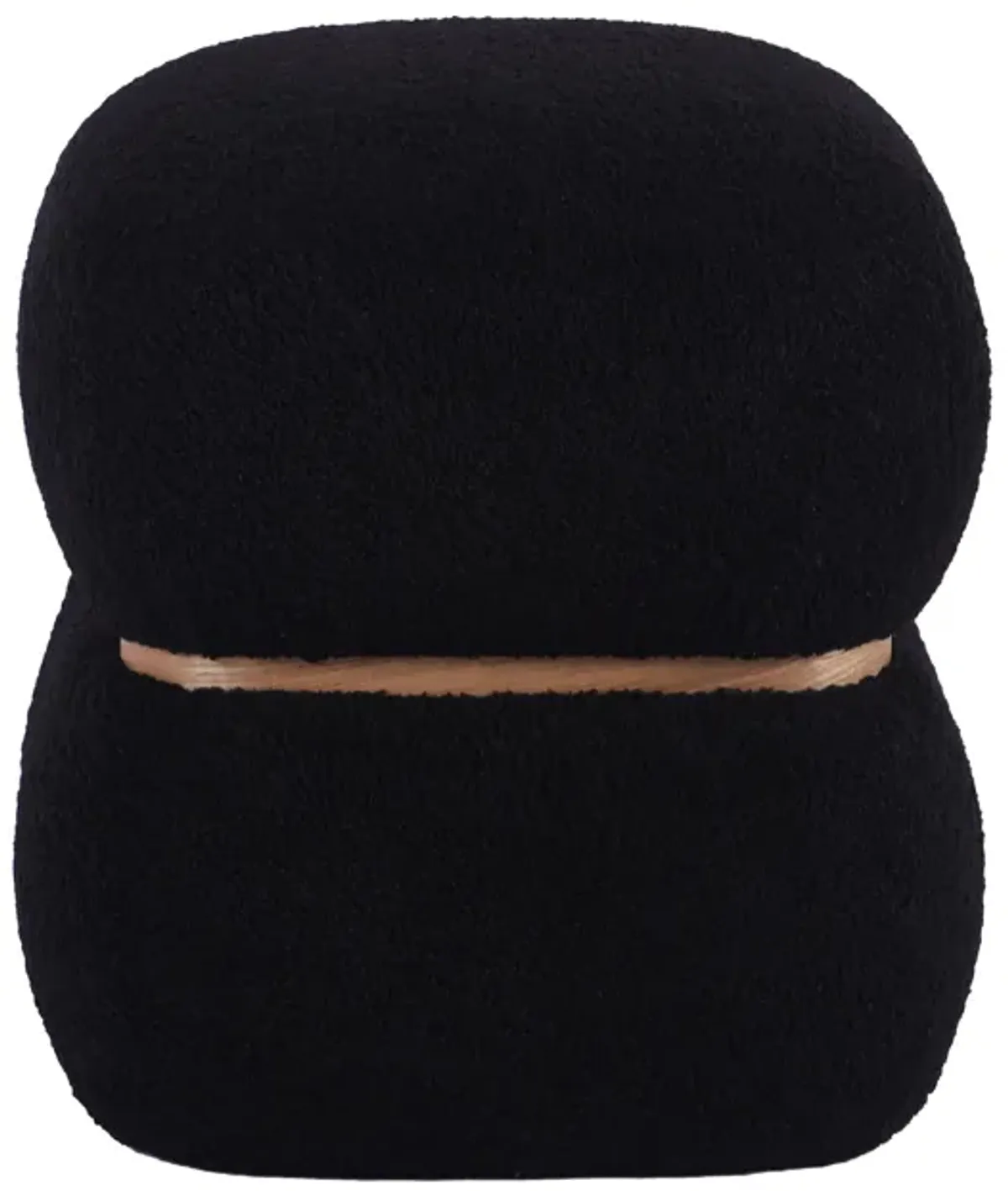 Helga Black Vegan Shearling Ottoman