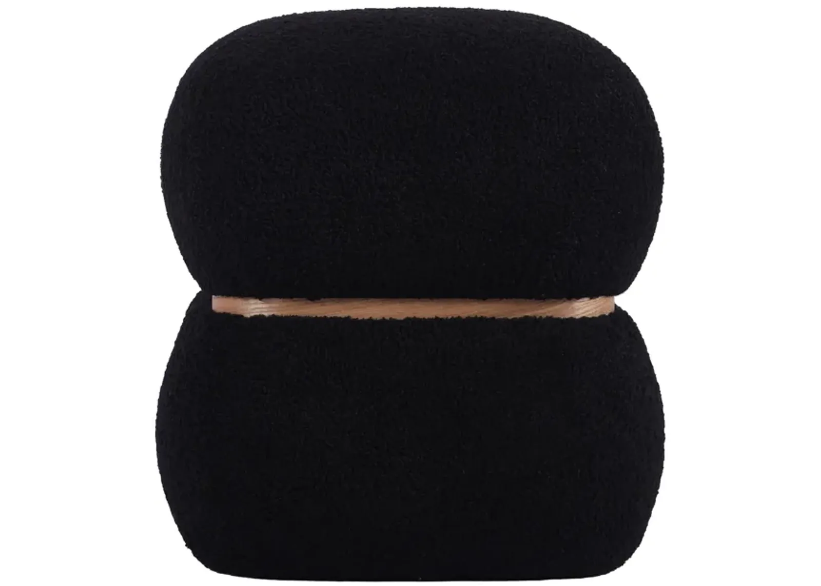 Helga Black Vegan Shearling Ottoman