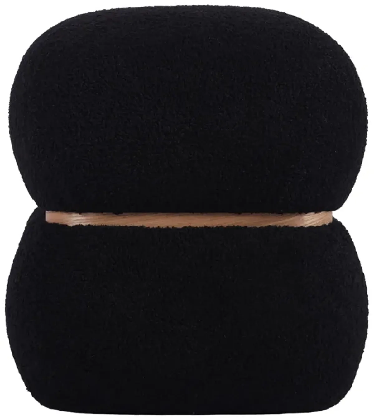 Helga Black Vegan Shearling Ottoman