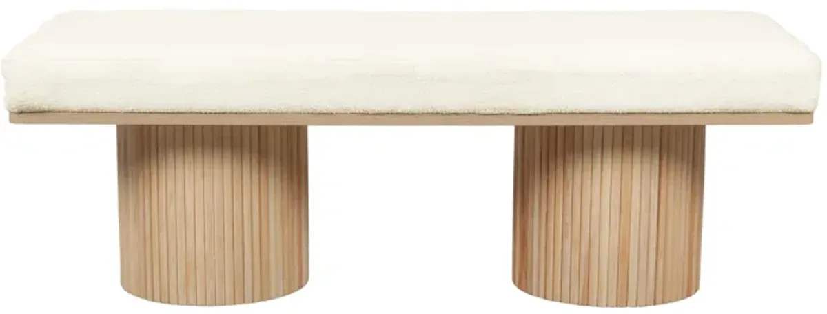 Sagano White Dyed-Yarn Bench