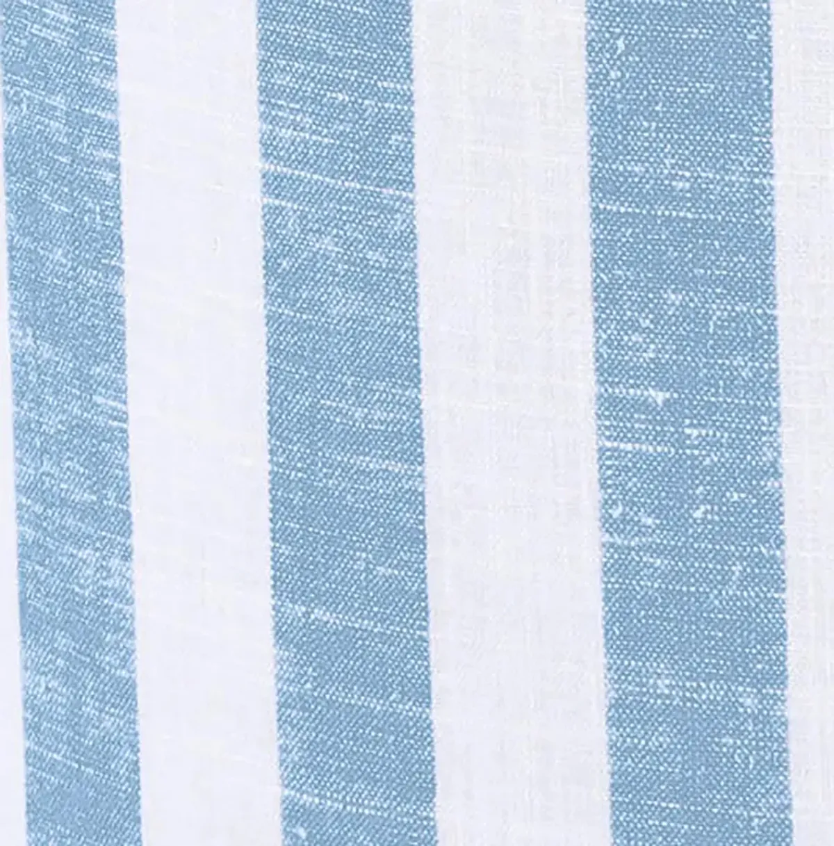 Dex Pastel Blue Striped Linen Ottoman