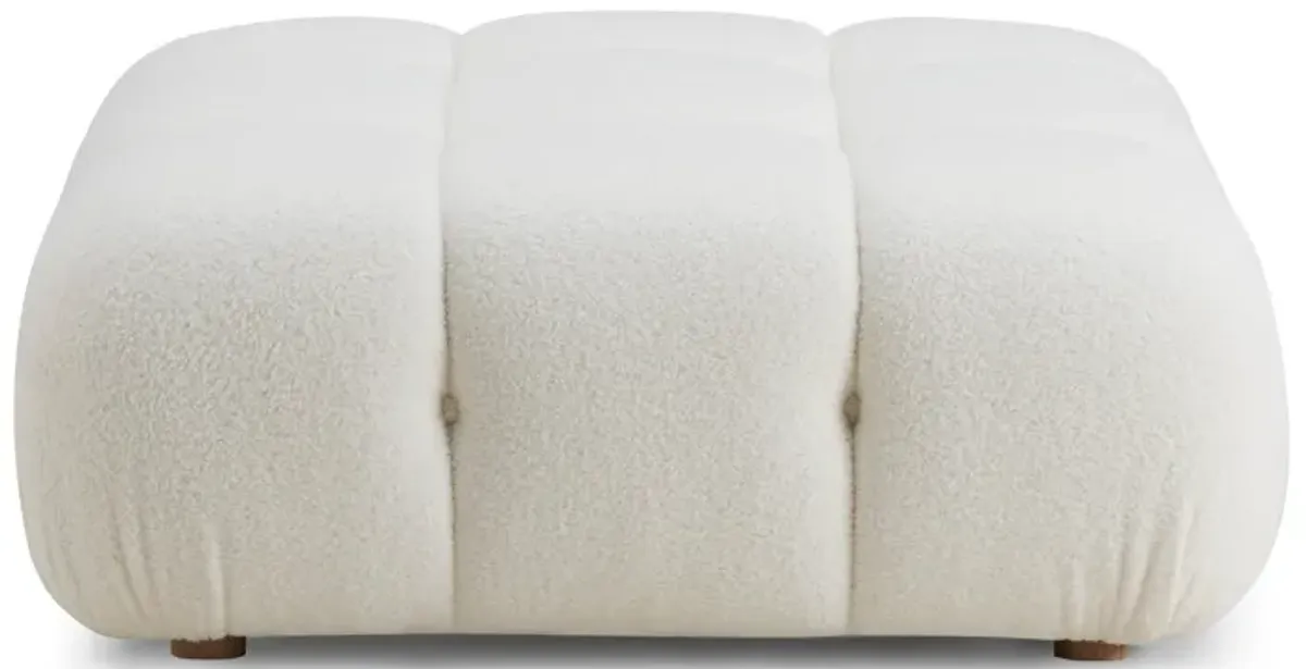 Calliope Cream Vegan Shearling Modular Ottoman