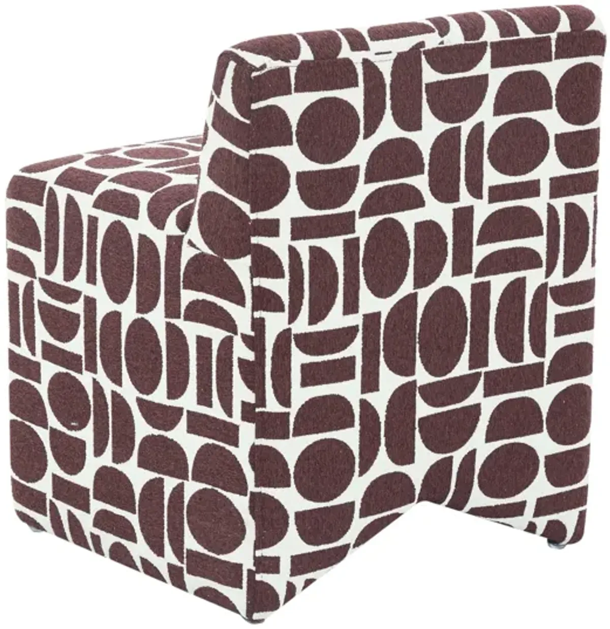 Pippa Merlot Geometric Jacquard Weave Stool