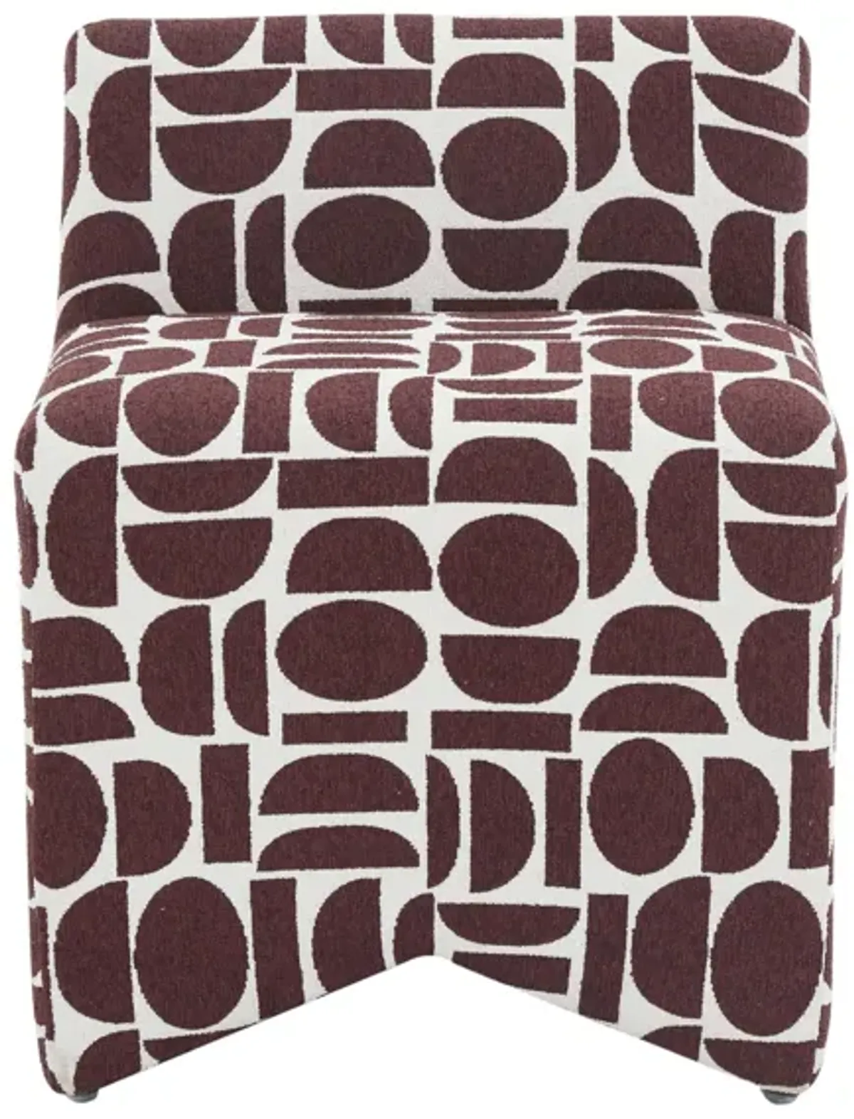 Pippa Merlot Geometric Jacquard Weave Stool