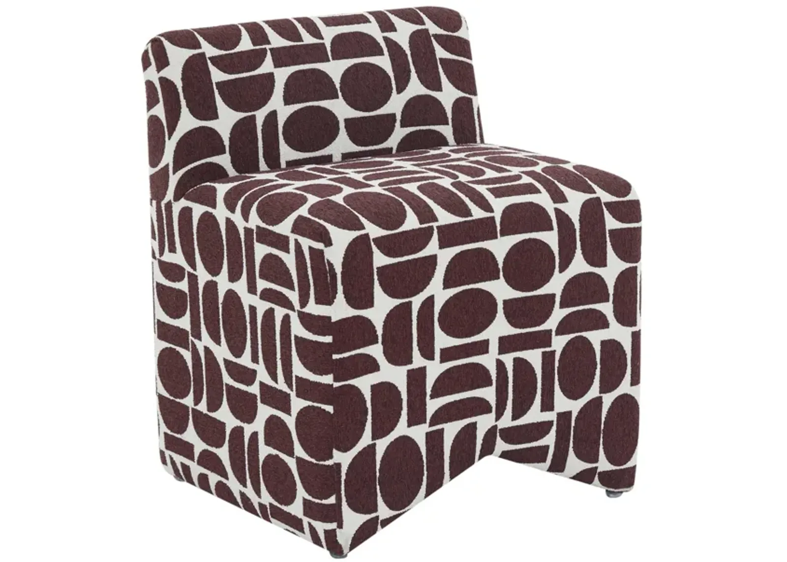 Pippa Merlot Geometric Jacquard Weave Stool