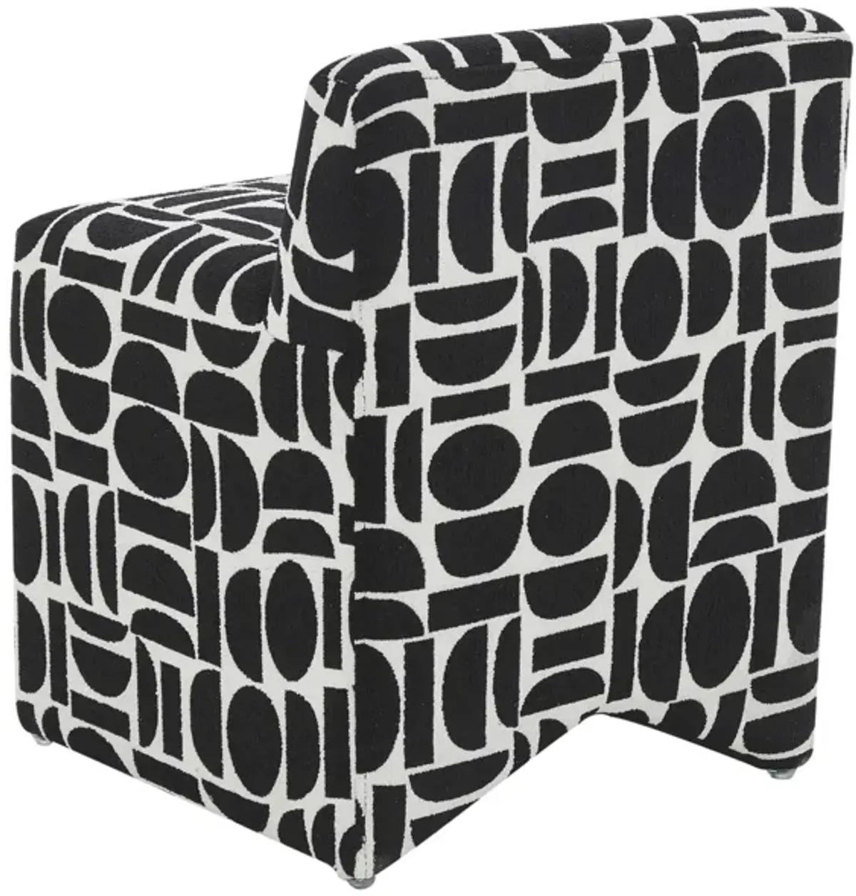 Pippa Black Geometric Jacquard Weave Stool