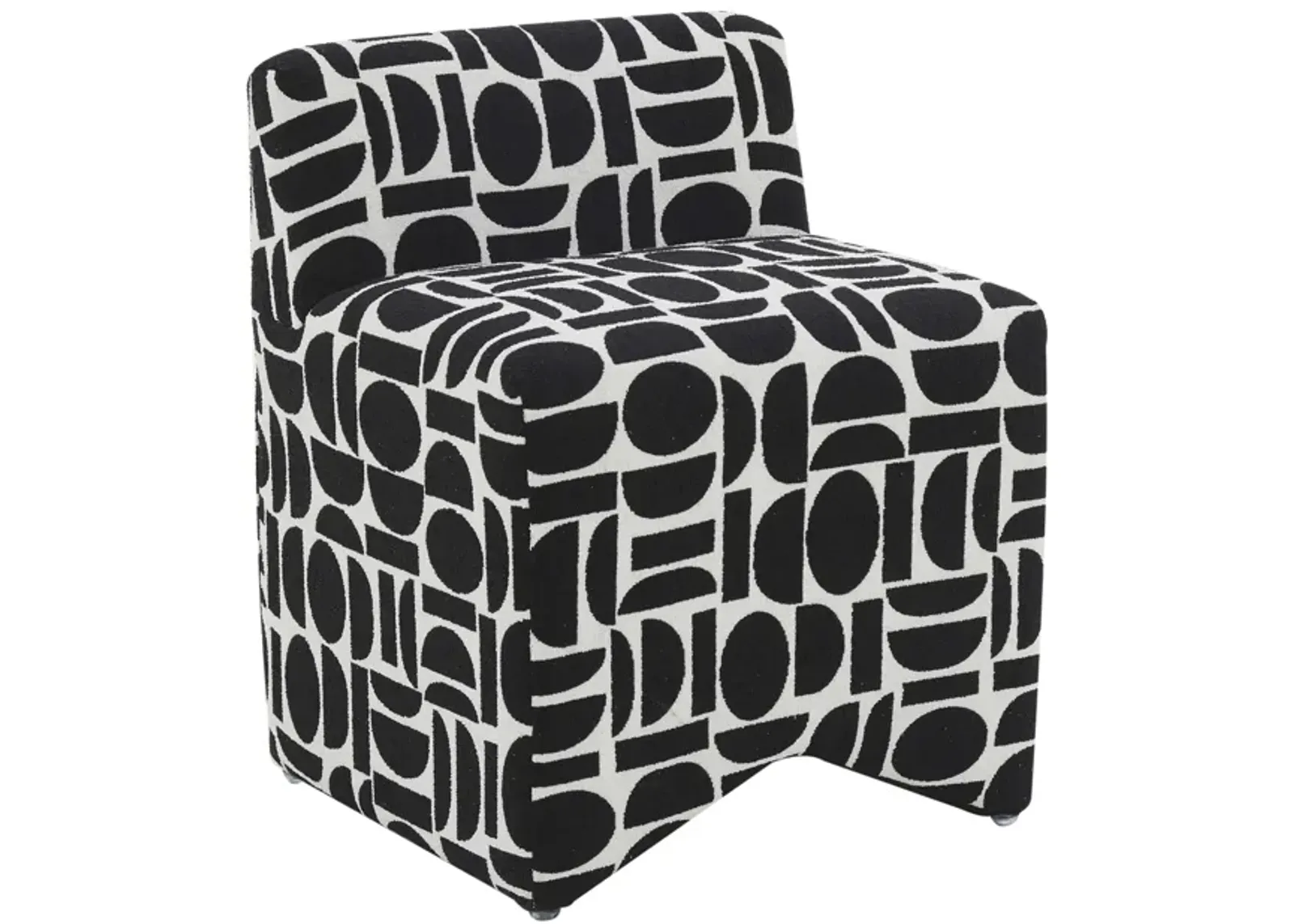 Pippa Black Geometric Jacquard Weave Stool