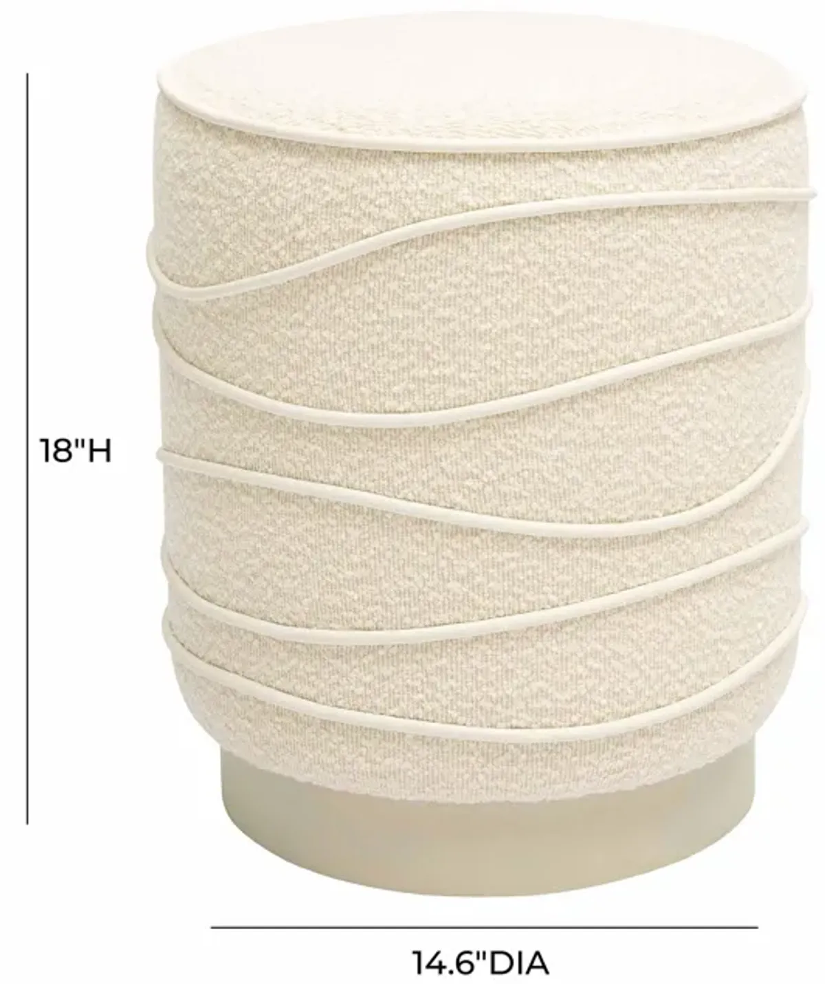 Nero Cream Boucle Ottoman