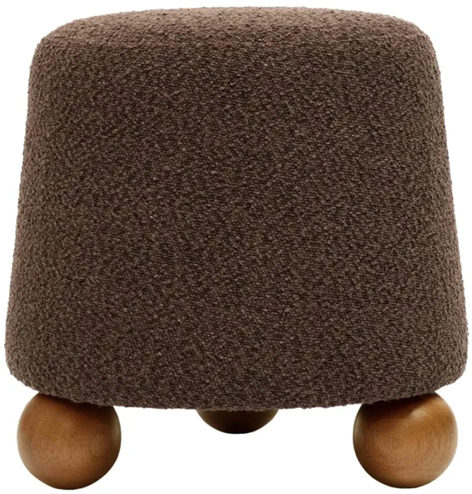 Jaine Chocolate Brown Boucle Stool