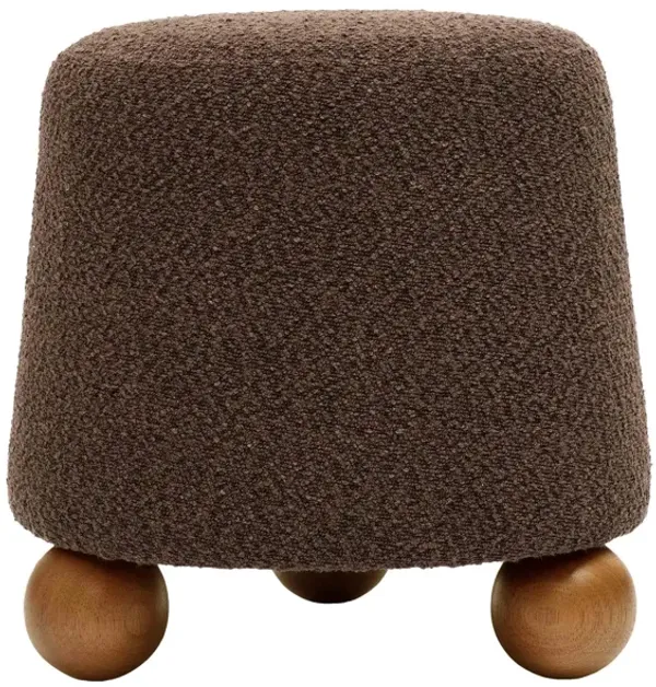 Jaine Chocolate Brown Boucle Stool