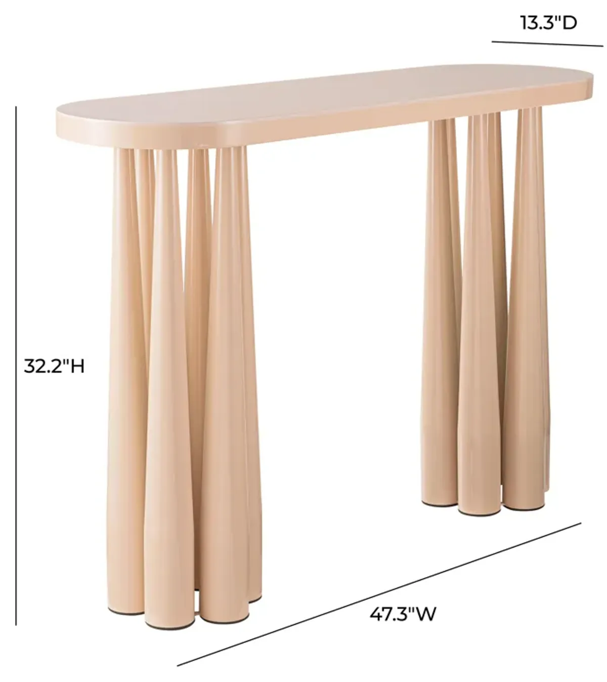 Titan Peach Rose Glossy Console Table