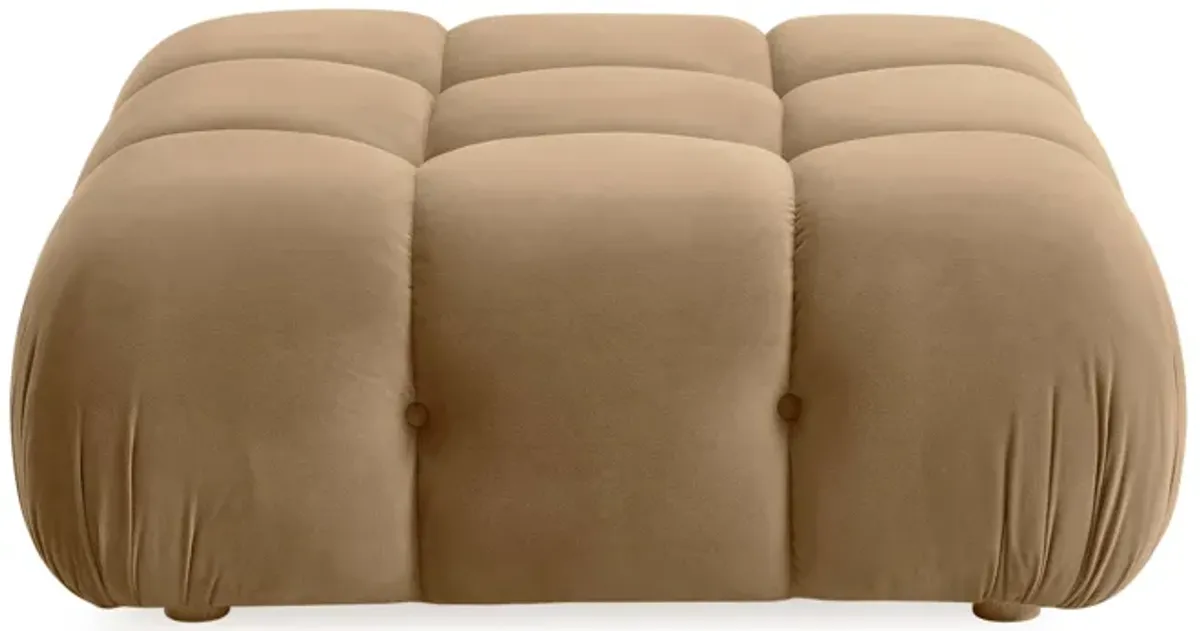 Calliope Cafe Au Lait Performance Velvet Modular Ottoman