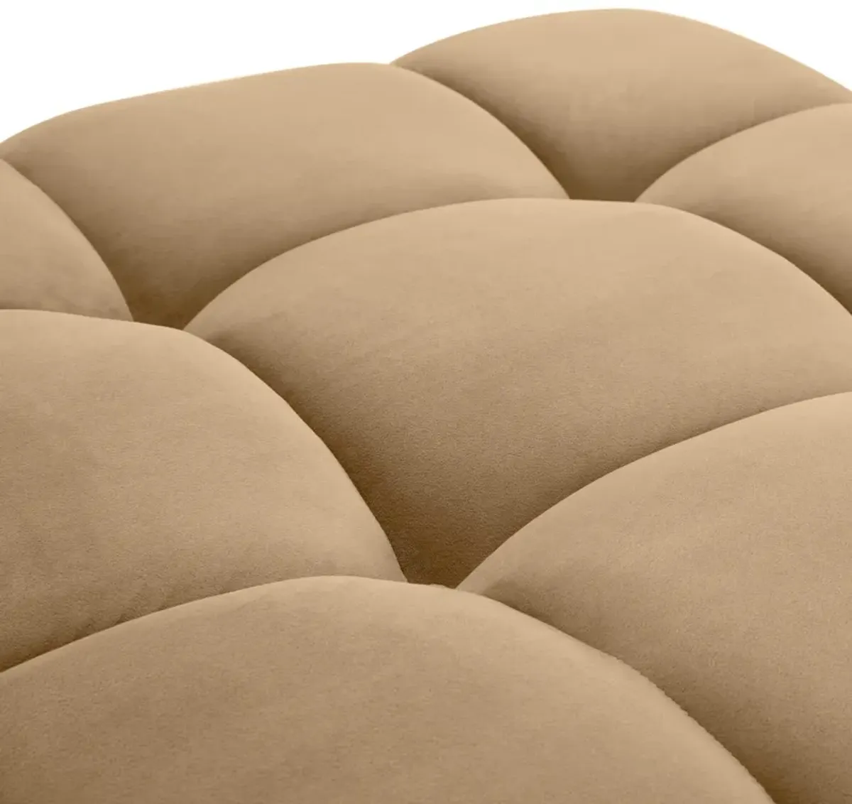 Calliope Cafe Au Lait Performance Velvet Modular Ottoman