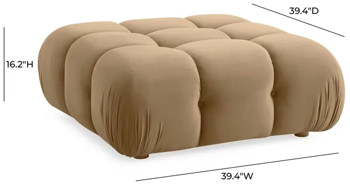 Calliope Cafe Au Lait Performance Velvet Modular Ottoman