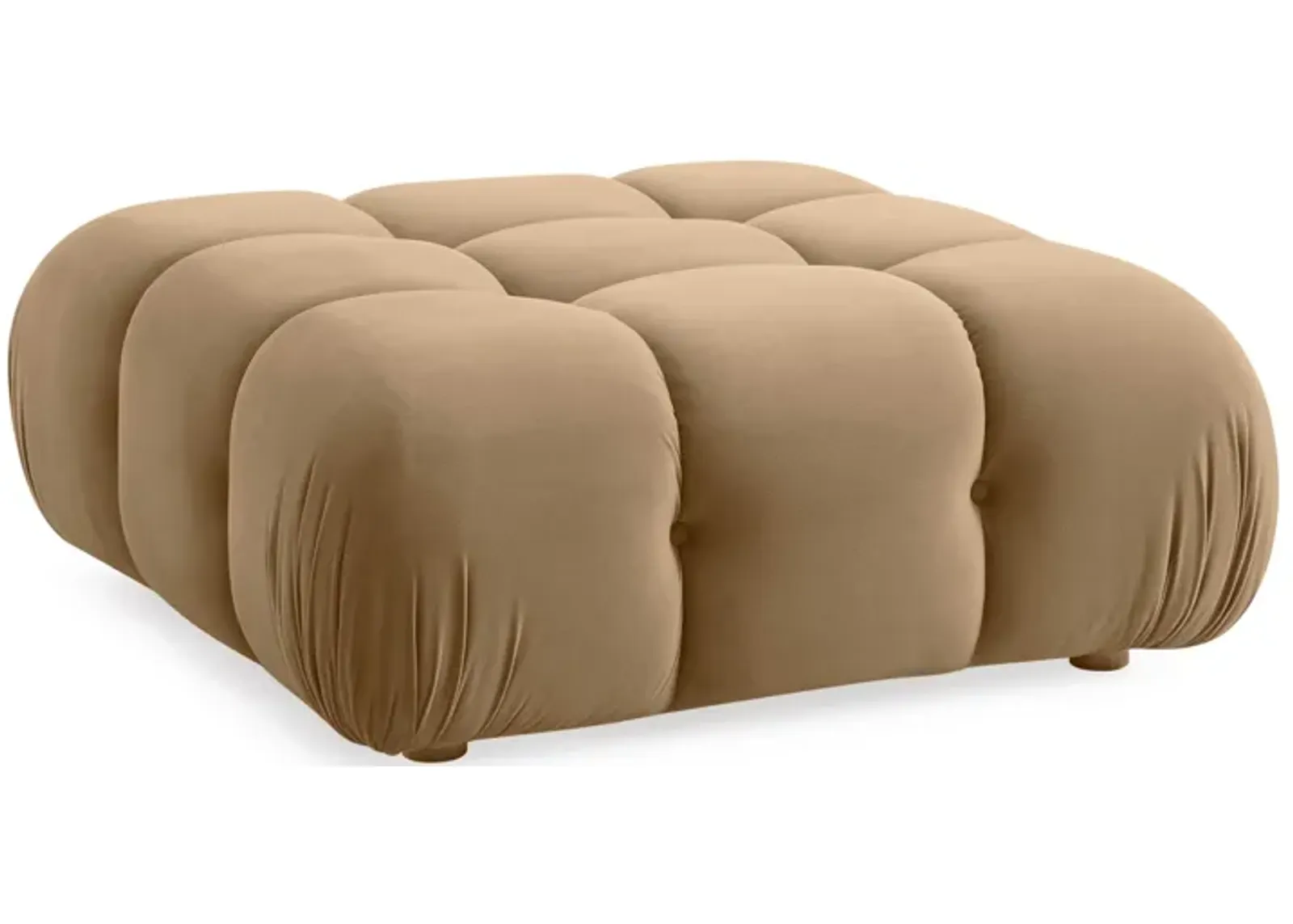 Calliope Cafe Au Lait Performance Velvet Modular Ottoman