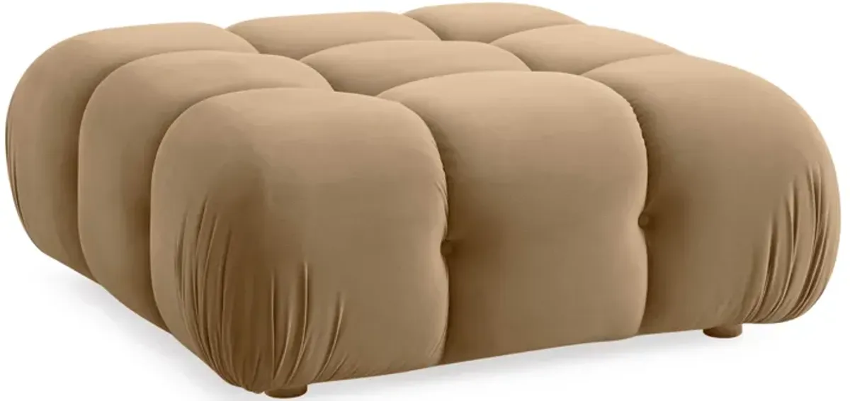 Calliope Cafe Au Lait Performance Velvet Modular Ottoman