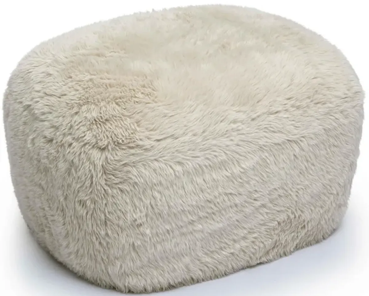 Britt Natural Vegan Shearling Ottoman