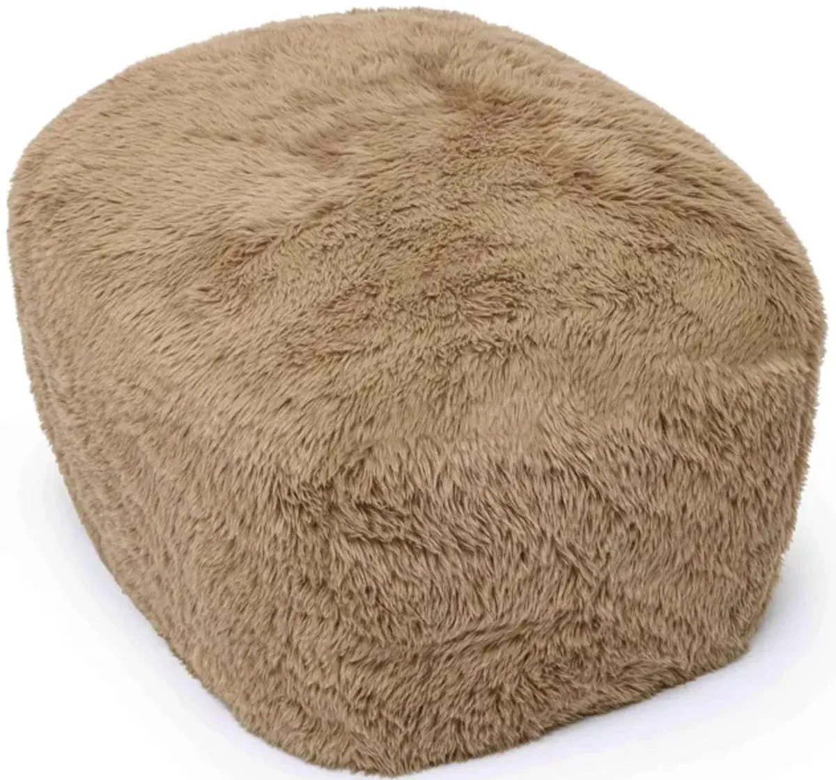 Britt Dark Taupe Vegan Shearling Ottoman